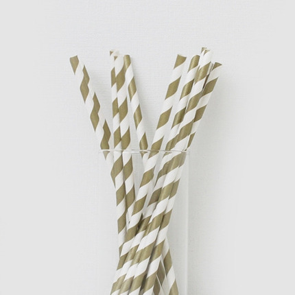 paper straw (골드스트라이프/10pcs)
